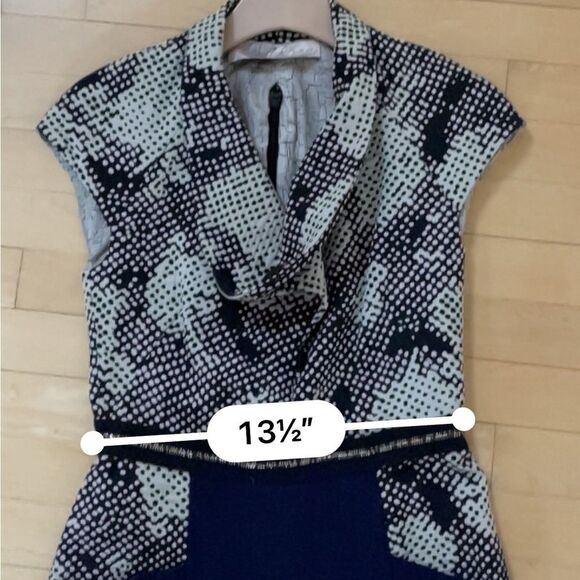 Lela Rose Pebble Print Mixed Media Mini Dress 2 - Picture 8 of 15